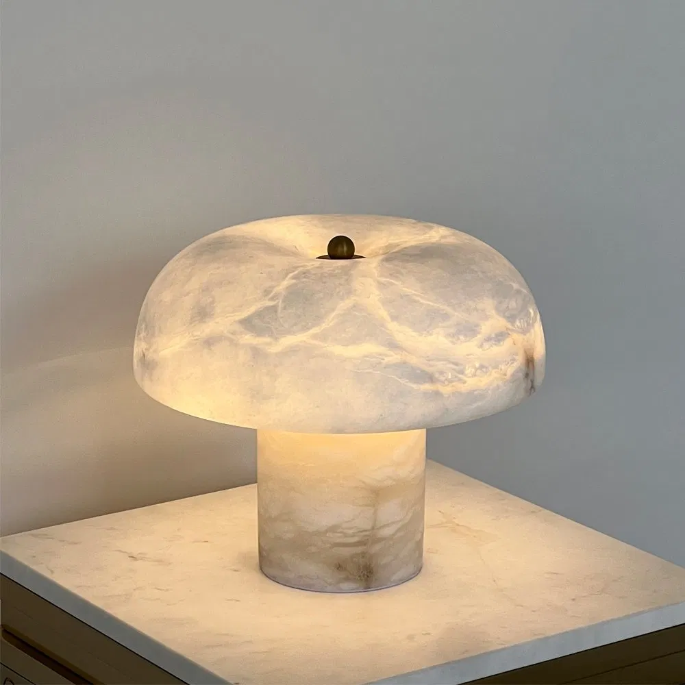 OEM Pure Natural Alabaster Night Table Lamp for Living Room Bedroom Bedside Use