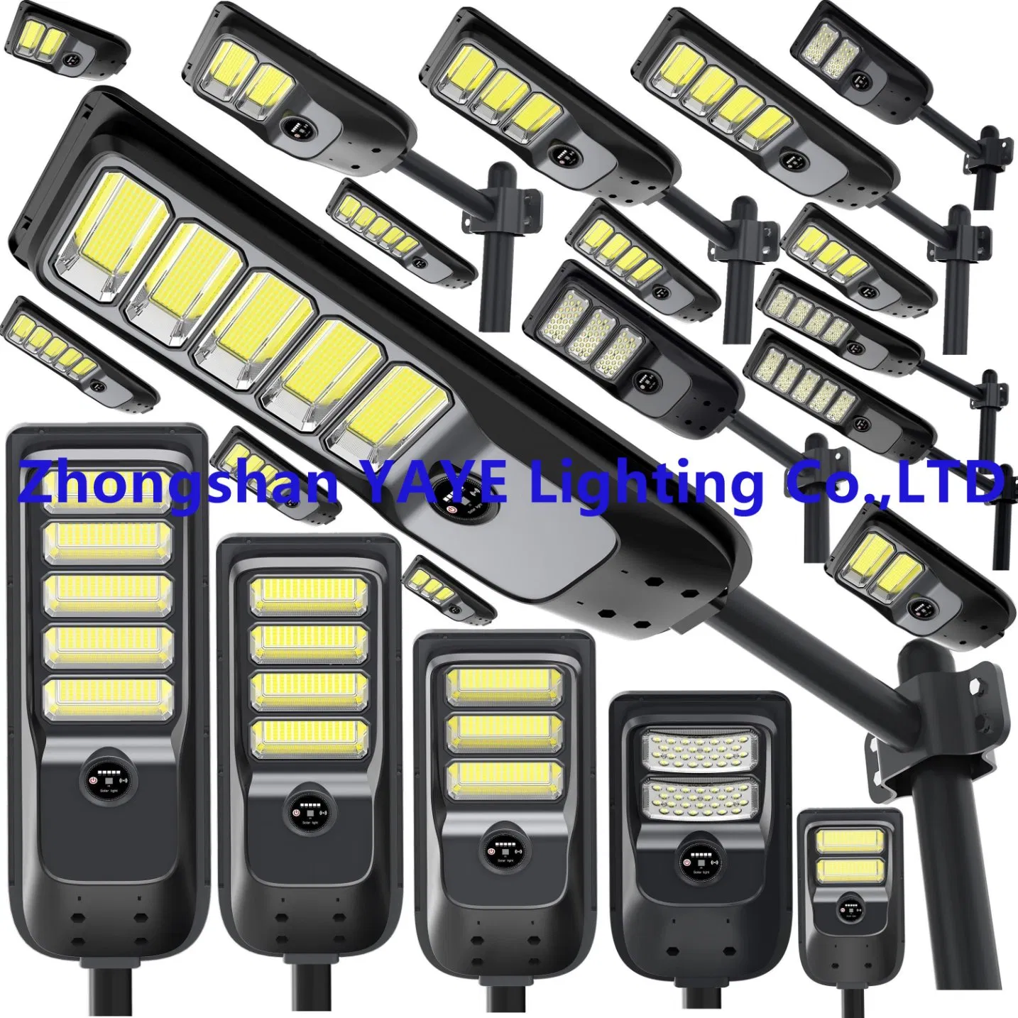 China CE Solar Factory Aluminum 2000/1000/800/600/500W/400/300/200/100W LED Sensor IP66 Street Outdoor All in One Camera ABS COB LED Wall Flood Garden Road Lamp