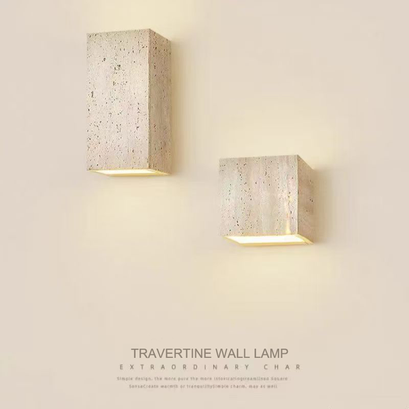 Modern Design Real Travertine Stone Indoor Wall Lamp