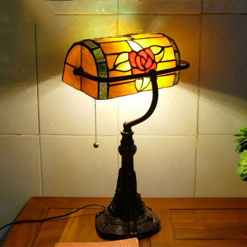 Tiffany Table Lamp American Retro Bank Light E27 Green Table Lamp (WH-TTB-20)