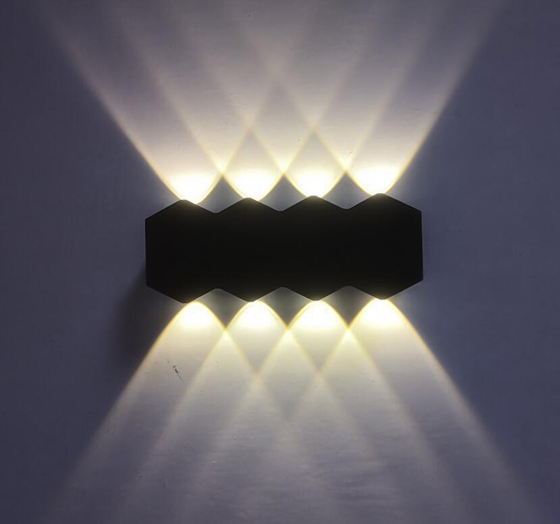 Hexagon Creative Modern LED Wall Lamp Garden Park Courtyard Light Outdoor Lighting Decor Waterproof