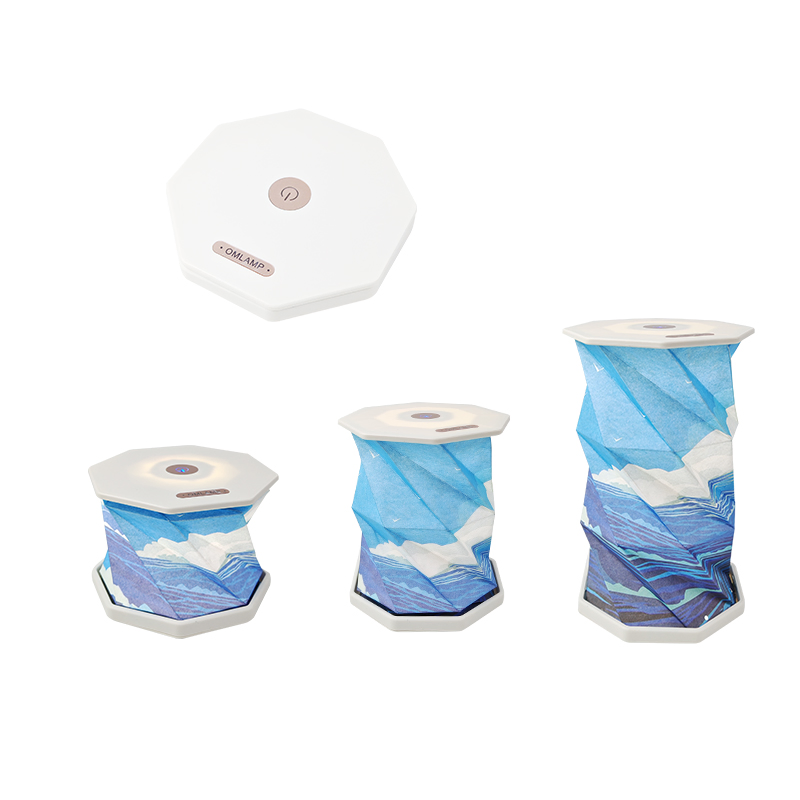 Stepless Dimming Paper Foldable Rotating Lamp Foldable Artistic LED Table Lamp with Dimmable Light for Home Decor &amp; Gift