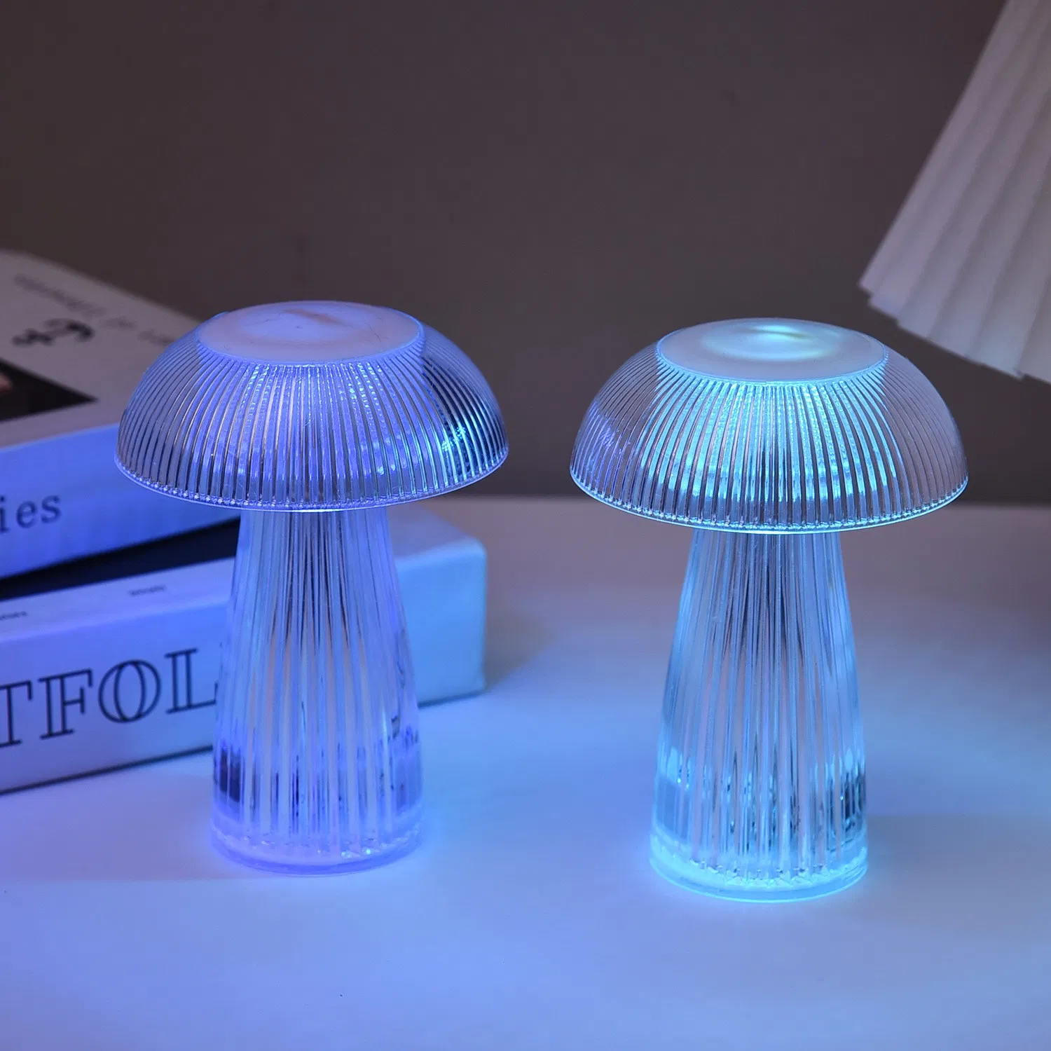 RGB Color Changing Warm White Color Jellyfish LED Night Light Mushroom Table Lamp