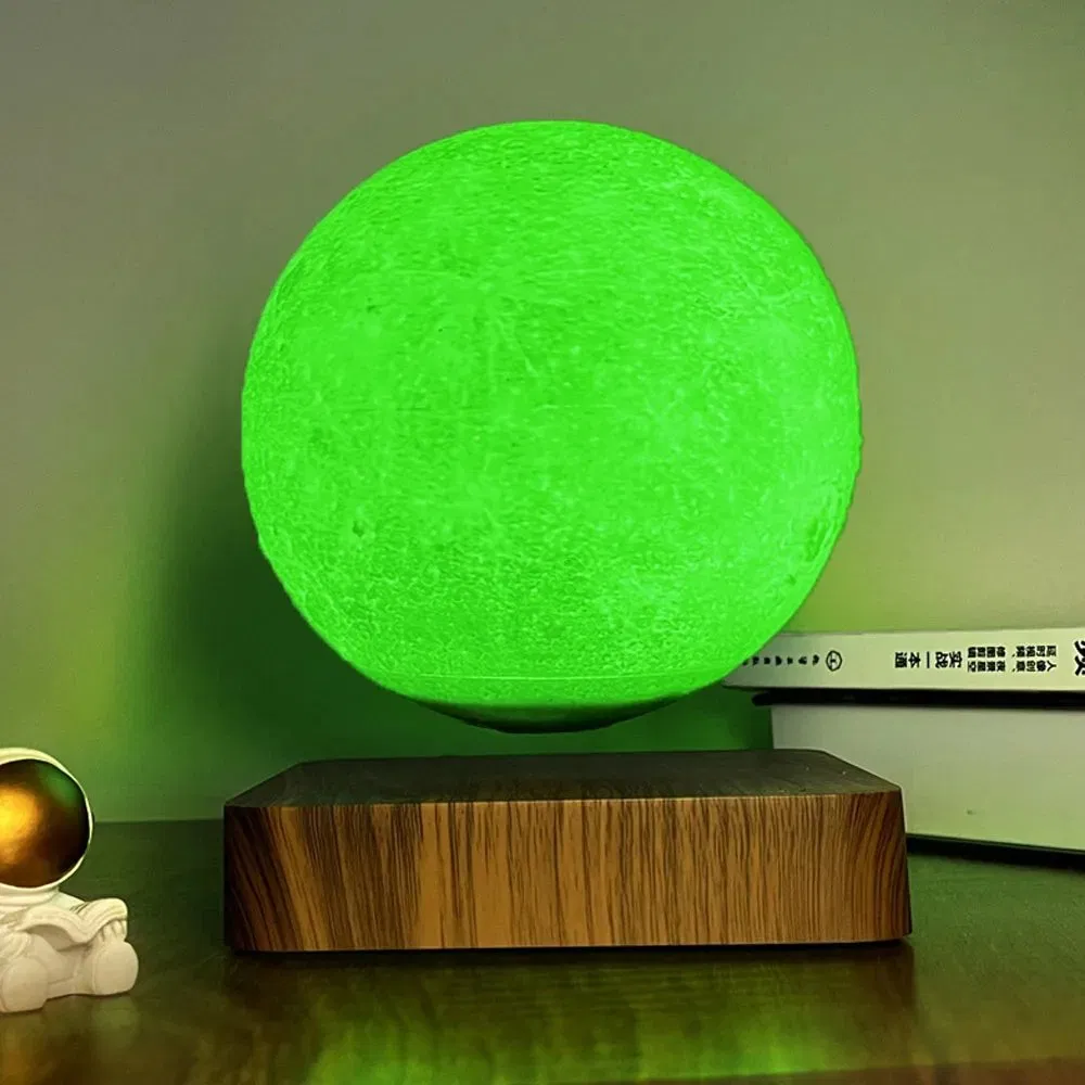 Creative 3D Magnetic Levitation RGB Moon Lamp Rotating LED Night Light for Home Decoration Gift Atmosphere Moon Floating Lamp