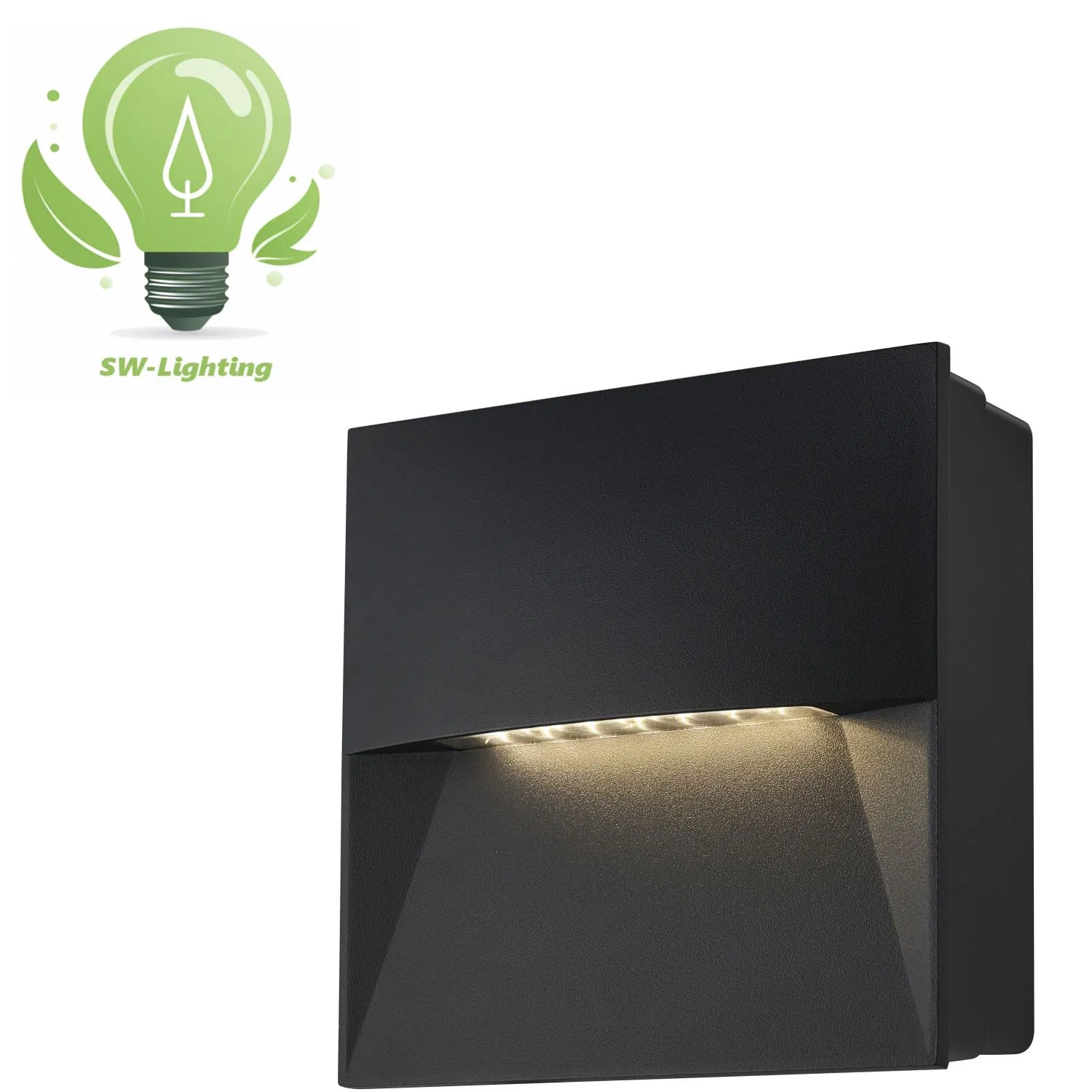 6W Aluminum Waterproof Surface-Mounted LED Step Stair Walkway Wall Lamp