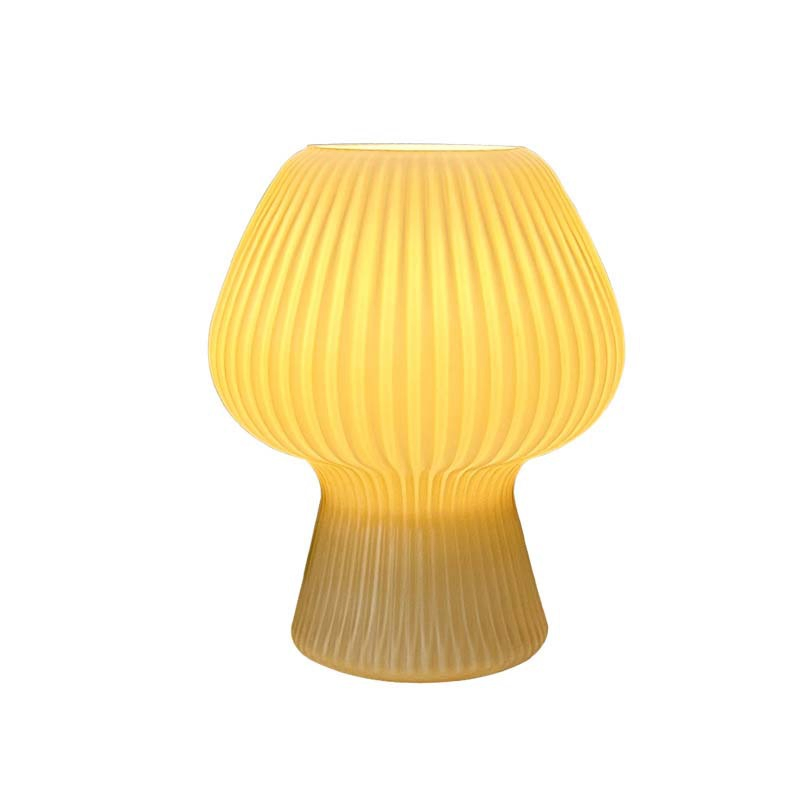 Modern Bauhaus Glass Mushroom LED Bedside Night Lamp Creative New Design USB Cable Desk Lamp for Living Room Bedroom Kids Room