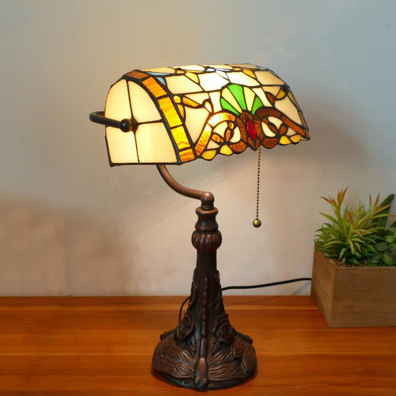 Tiffany Table Lamp American Retro Bank Light E27 Green Table Lamp (WH-TTB-20)