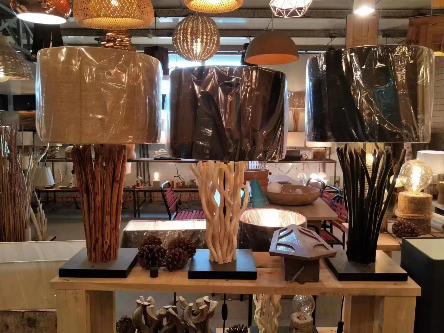 New Decorative Branch Wood LED Table Lamp Desk Light for Bedside Bedroom Living Room