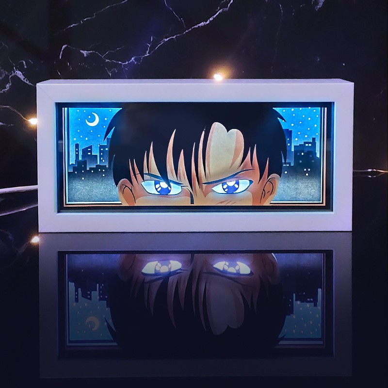 Custom Action Figure Anime One Piece Box Attack on Titan Demon Slayer LED Night Light 3D Home Decor Gift Items Table Lamp