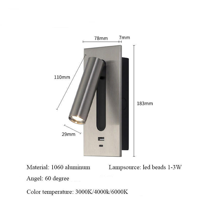 Stylish Rotatable LED Wall Lamps for Modern Hotel Bedrooms