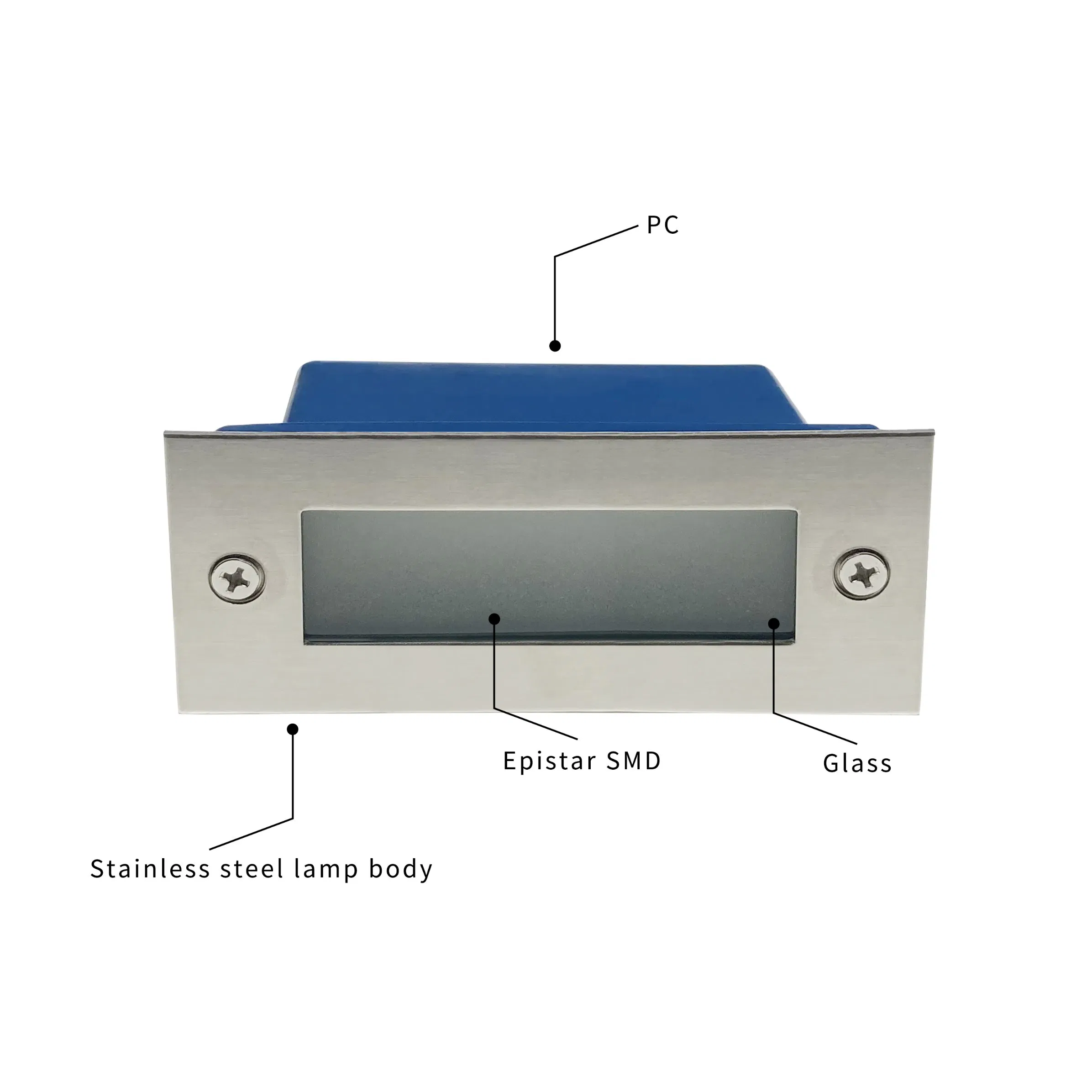 Hot Sale 2W Stair Wall Light Stainless Steel Recessed Step Light Outdoor Indoor IP65 LED Wall Lamp