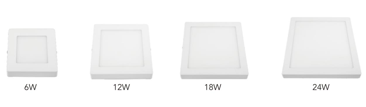 High Quality Aluminium Square Surfaced Panel 6W, 9W, 12W, 15W, 18W, 24W LED Ceiling Lamp