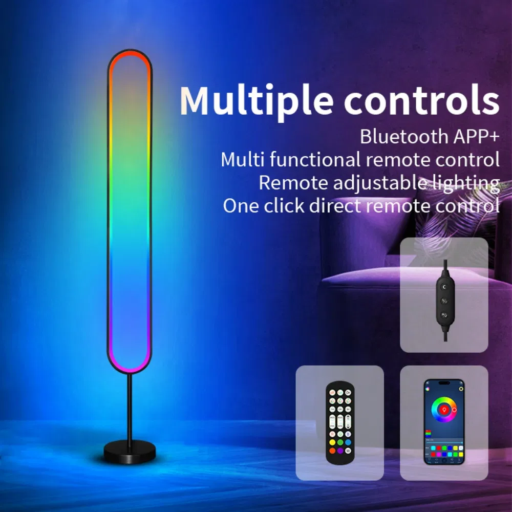 LED Tube Light Standing U-Shaped Ambient RGB Music Desktop Control Christmas Computer Game Room Home Decoration Atmosphere Neon Floor Lamp