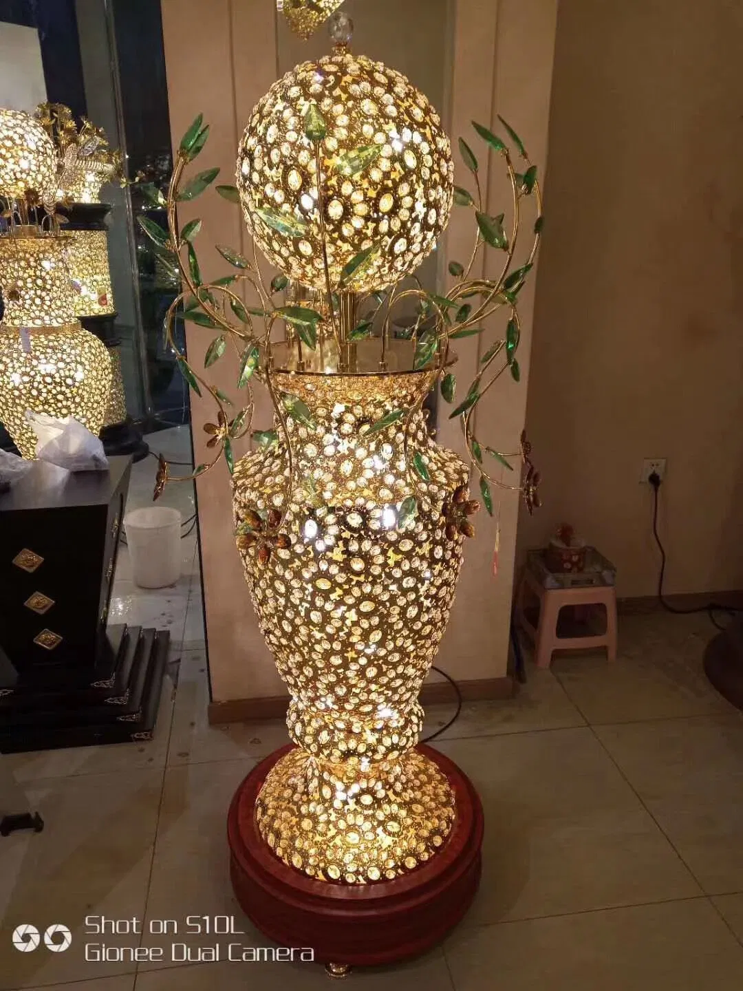 Jlf-309 Crystal Lotus Rotate Floor Lamp Buddha Lamp