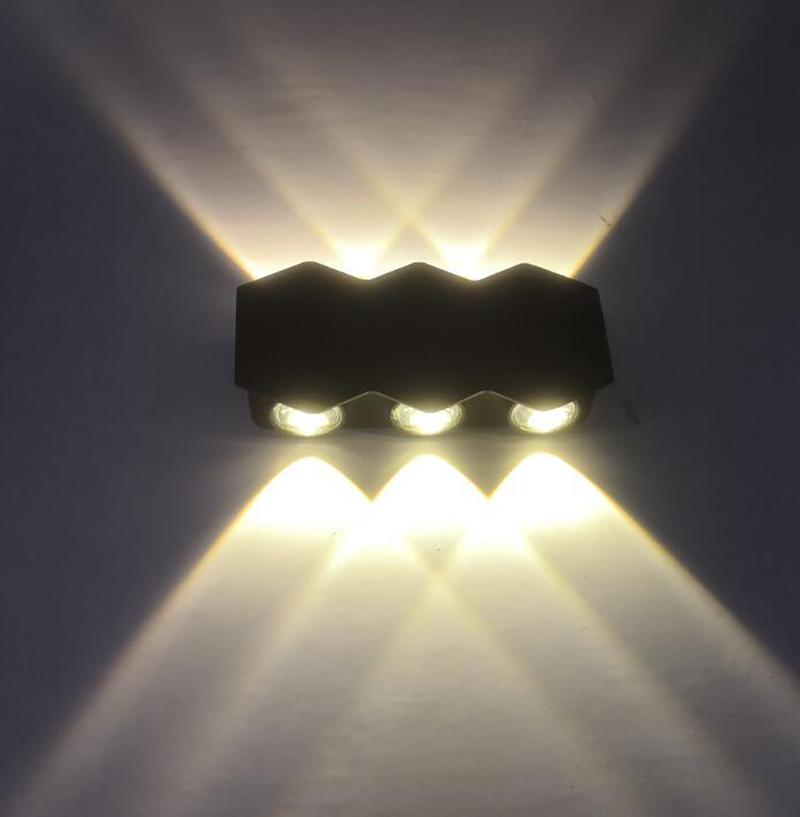 Hexagon Creative Modern LED Wall Lamp Garden Park Courtyard Light Outdoor Lighting Decor Waterproof