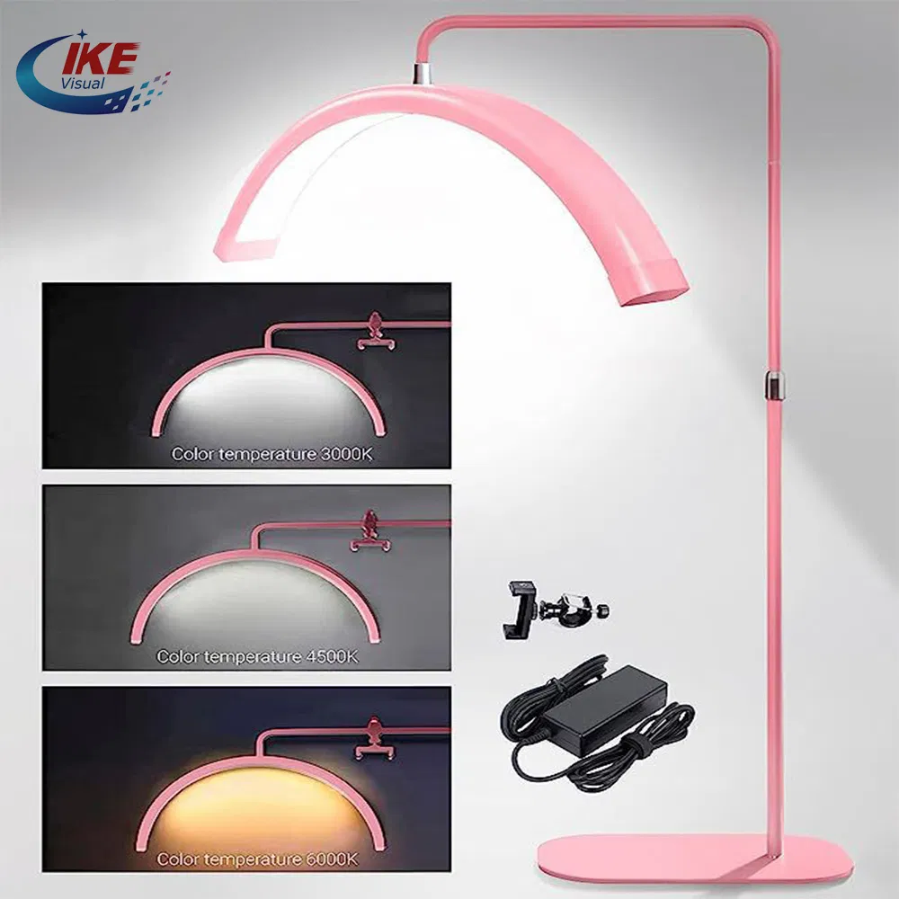 Moon Light LED Eyelash Light Half Moon Floor Stand Beauty Tattoo Lamps for Eyebrow Salon Lash