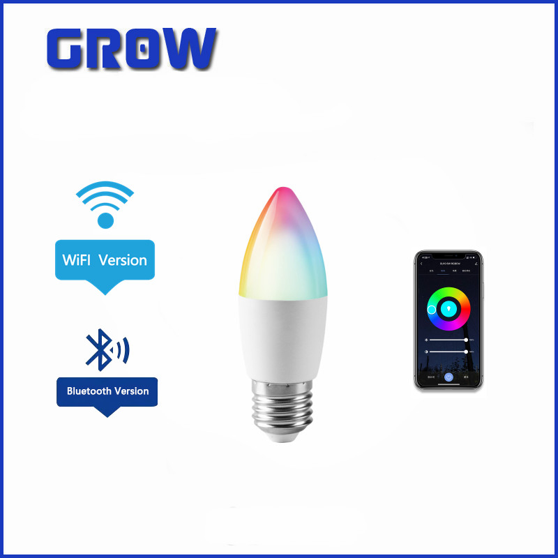 Hot Sale LED Smart Bulb C37 Candle 6W E27 85-265V LED Intelligent Lamp for Decoration Lighting Alex Google Home