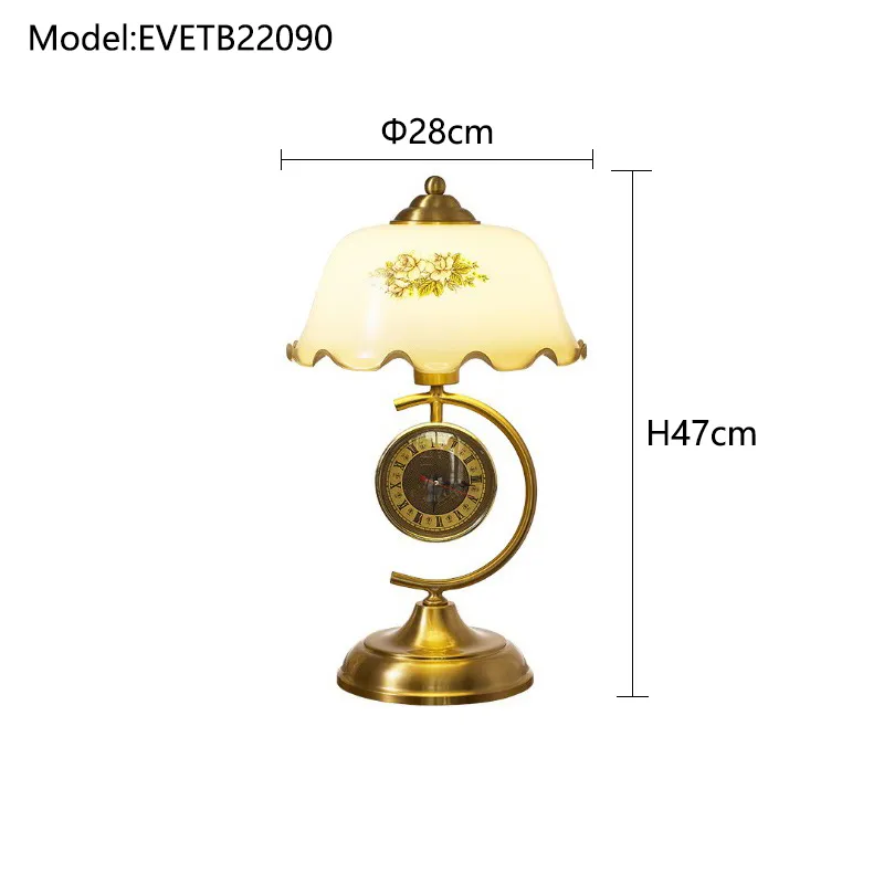 Elegant Vintage European Floral Metal Desk Lamp