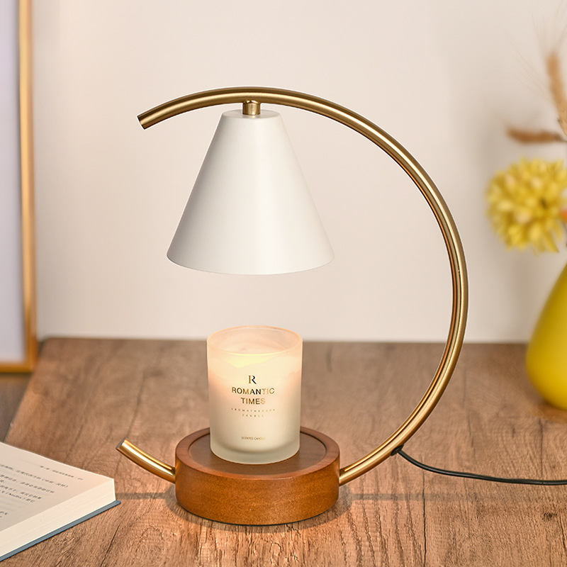 Night Light Personality Creative Melt Wax Lamp Wood Base Candle Warmer Lamp Bedroom Lamp Household