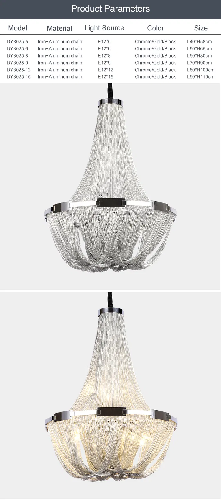 Golden Chain Chandelier