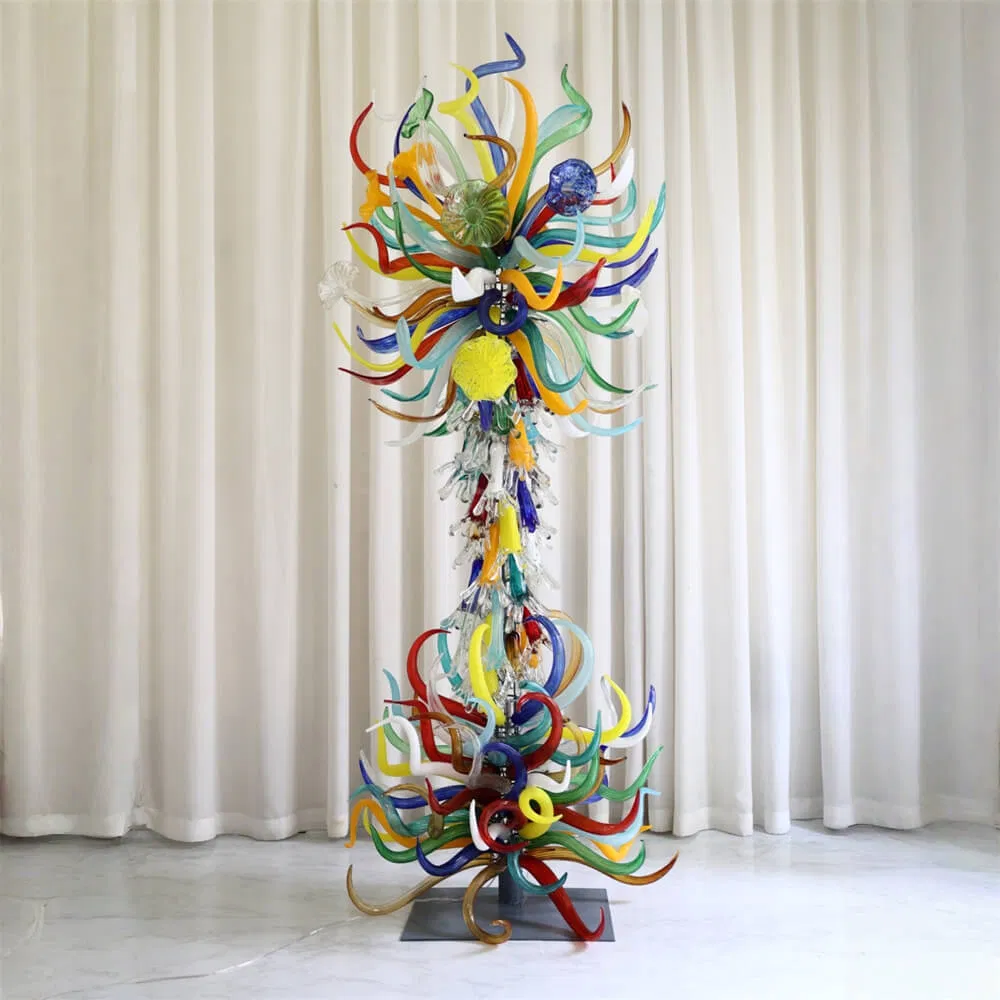 Chihuly Type Custom Hand Made Blown Glass Floor Lamp