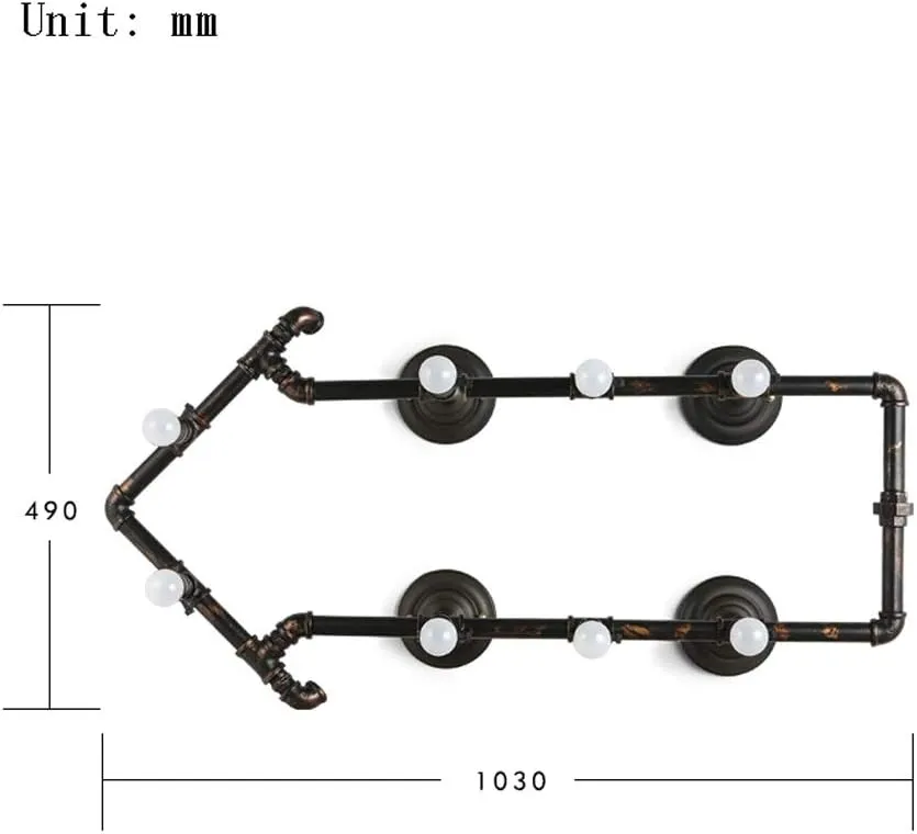 Retro Industrial Wrought Iron Pipe Wall Light 6