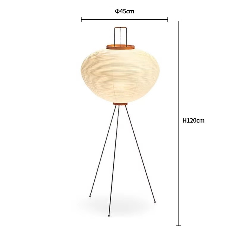 Japanese Noguchi Rice Paper Lamp Nordic Retro Living Room Bedroom Home Decoration Bedside Standing Lamp