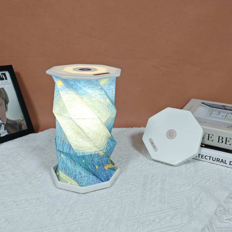 Stepless Dimming Paper Foldable Rotating Lamp Foldable Artistic LED Table Lamp with Dimmable Light for Home Decor &amp; Gift