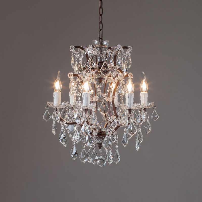 Retro Classic Style Crystal Chandelier Europe Gilded Brass Pendant Lamp for Home Restaurant Hotel Corridor Decorative Indoor Lighting