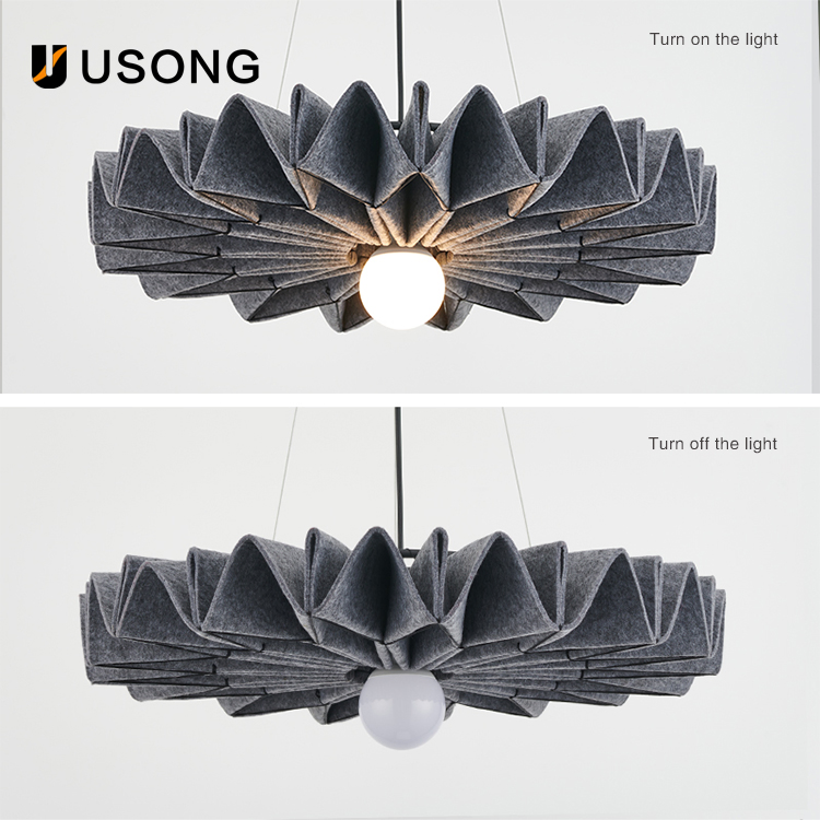 Personalized Customized Pleated Lights Beautiful Fashionable Pendant Sound-Absorbing LED Acoustic Lamps