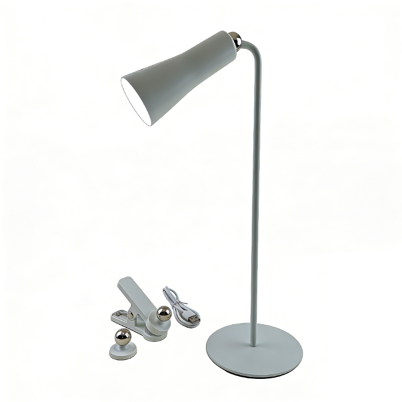 Multifunctional Magnetic LED Desk Lamp with Clip &amp; Base - 3-Step Dimmable USB Rechargeable Eye-Care Table Light