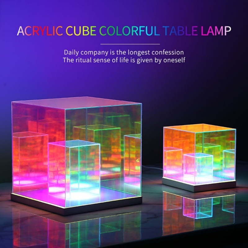Creative 3D Acrylic LED Night Light, Dimmable Mood Decor Lamp Gift