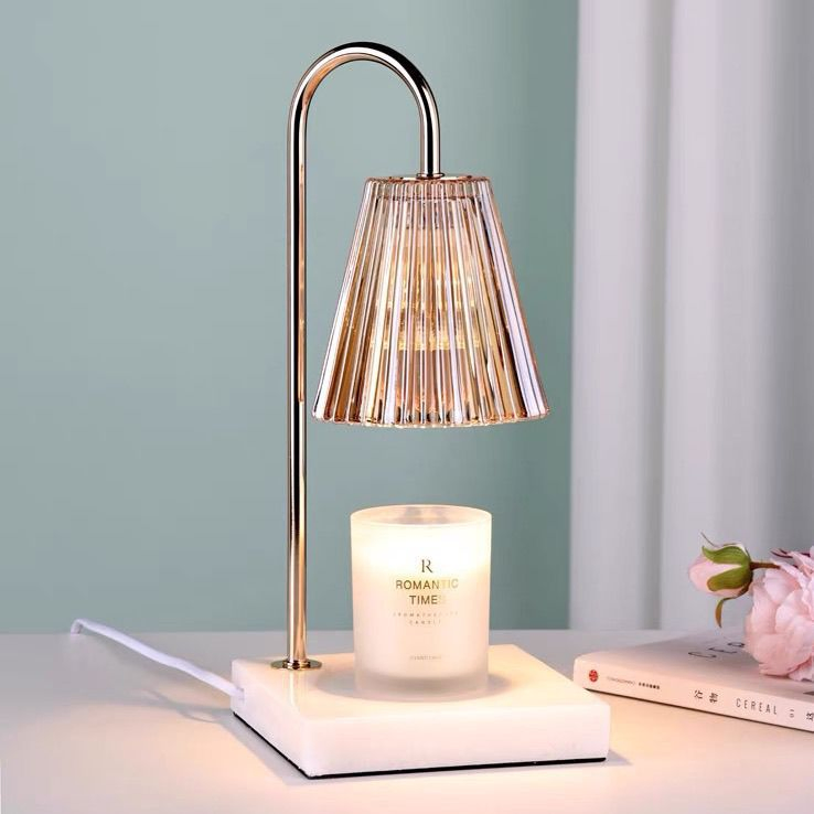 Bamboo Wood Base Candle Warmer Lamp with Adjustable Brightness, Suitable Home Decoration