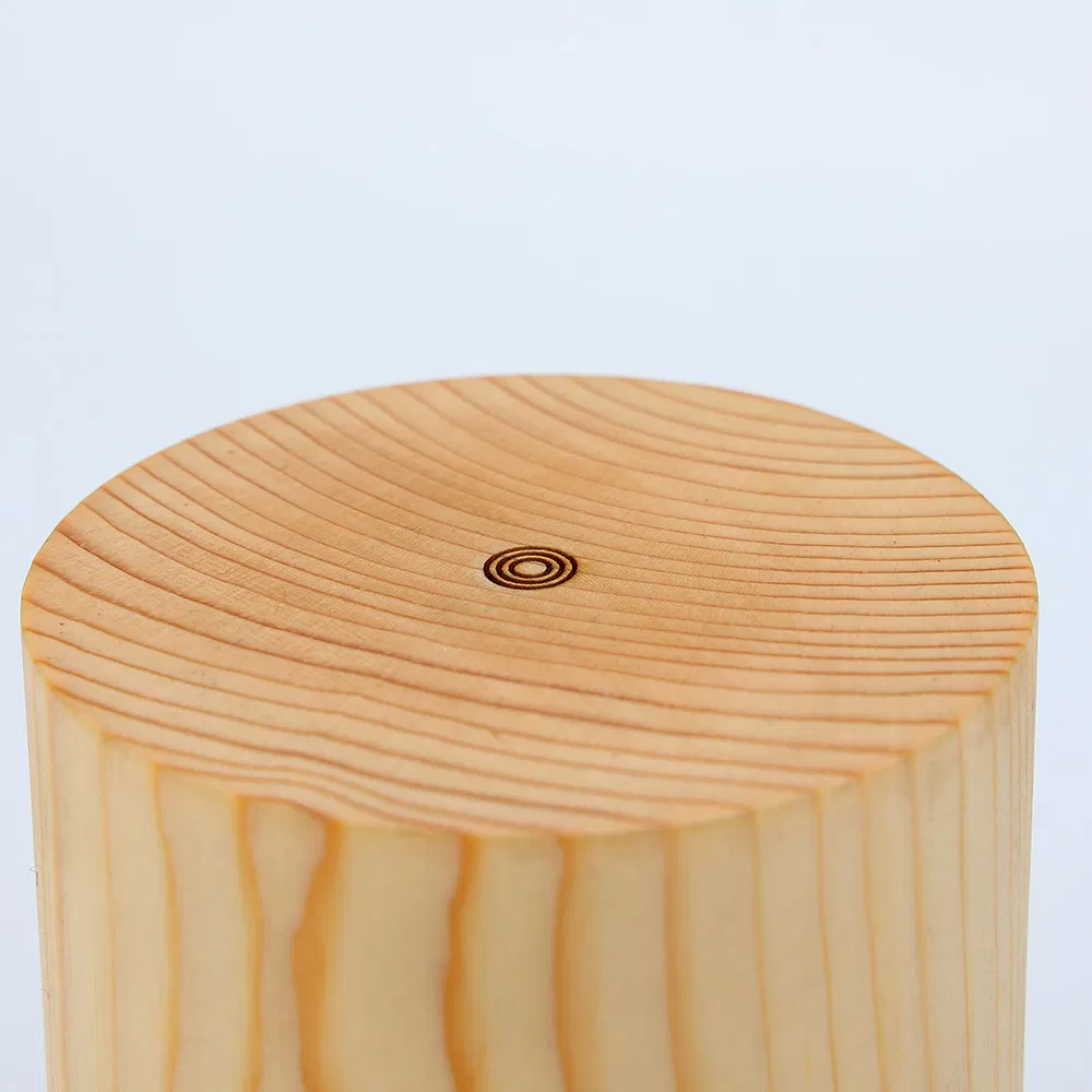 Circular Column Wood LED Mood Night Light Table Decorative Lamp