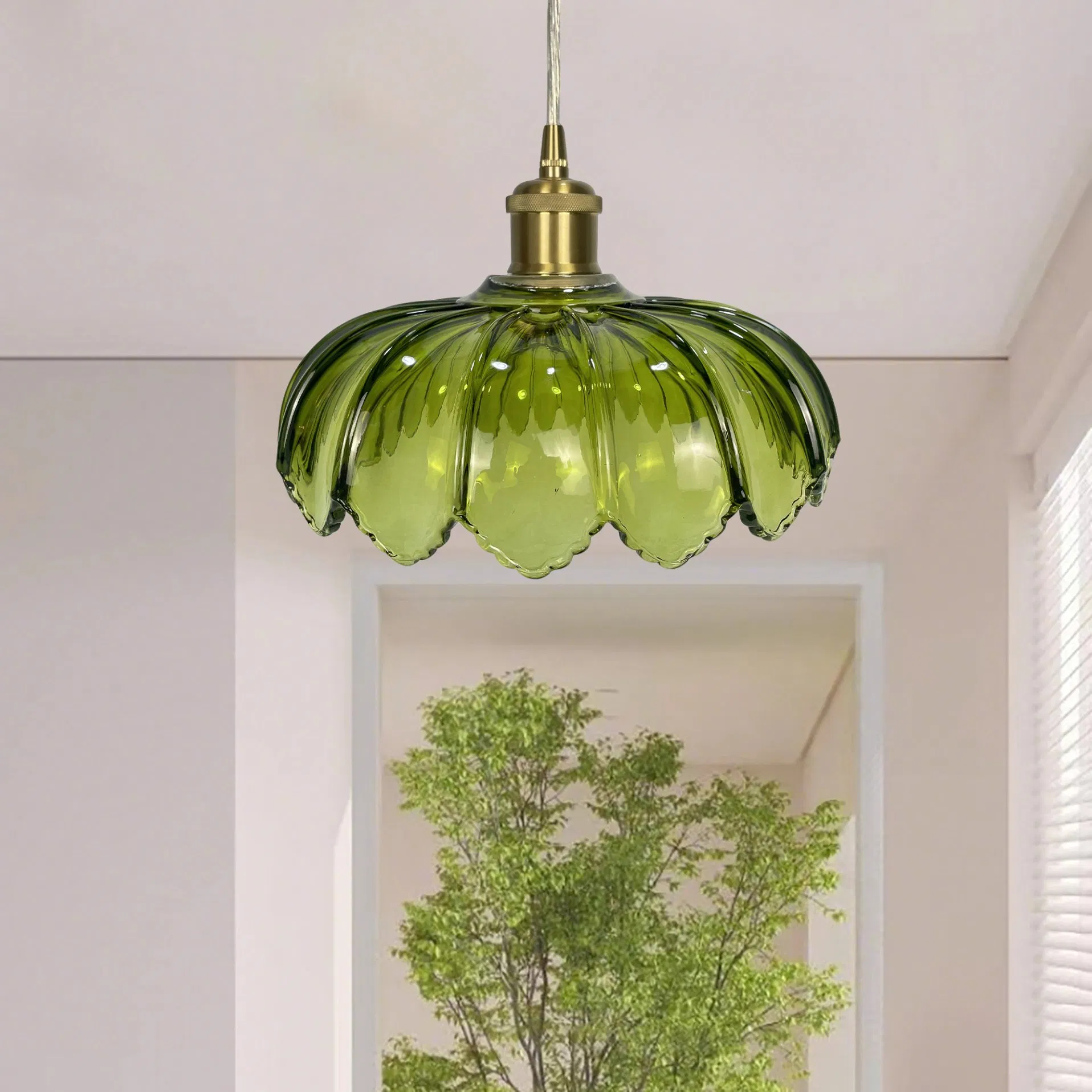 Small Pendant Light Hallway Corridor Lamp Balcony Entryway Light Simple French All-Copper Fixture American Retro Bedside Lamp