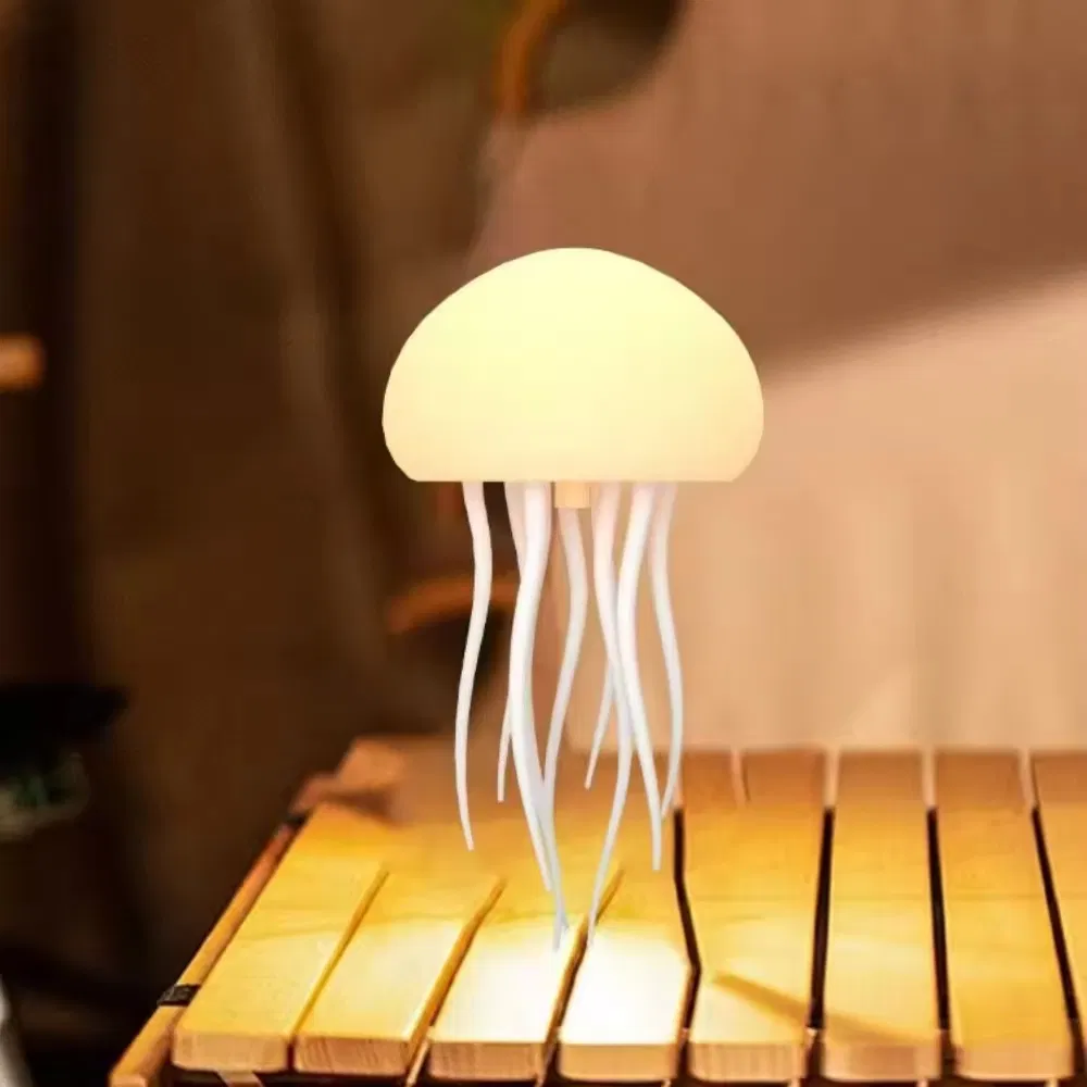 Night Light USB Replaceable DIY Jellyfish Lamp Smart Sound Control Art Decor Study Coffee Shop Bar Bedside Table Lamps