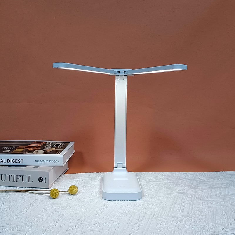 Rechargeable Dimmable Dual Head LED Desk Lamp Portable Night Light Foldable Touch Control Reading Study Table Lamp