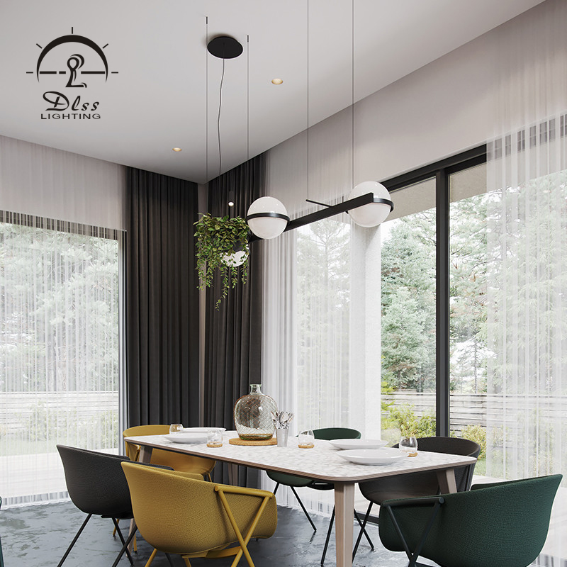 White Opal Glass LED Chandelier Glass Pendant Lamp