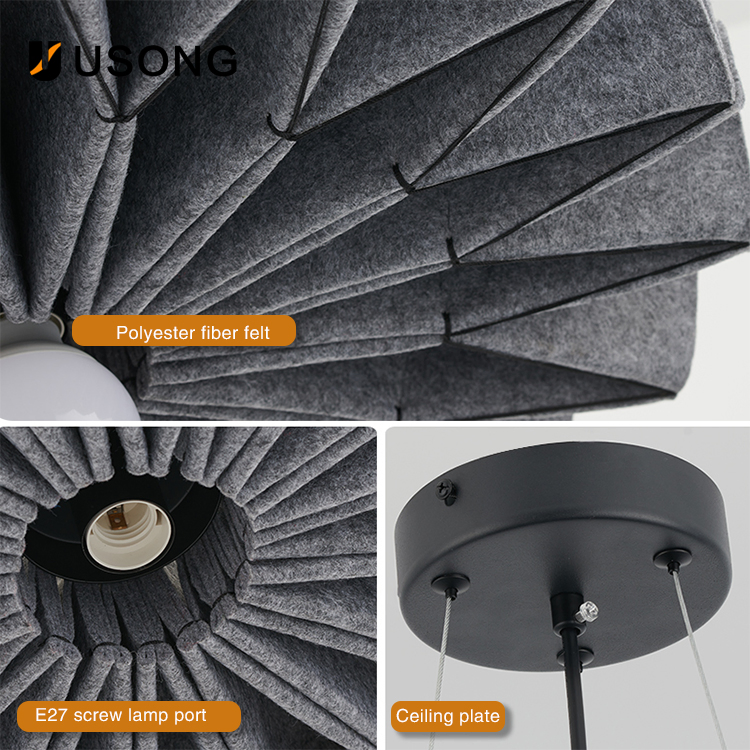 Personalized Customized Pleated Lights Beautiful Fashionable Pendant Sound-Absorbing LED Acoustic Lamps