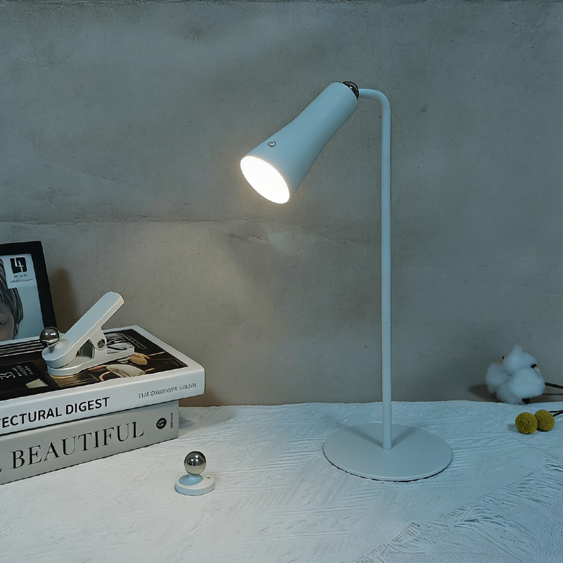 Multifunctional Magnetic LED Desk Lamp with Clip &amp; Base - 3-Step Dimmable USB Rechargeable Eye-Care Table Light