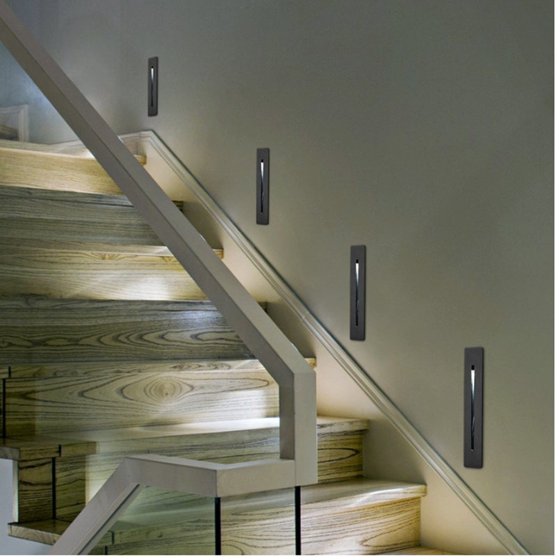 Modern Indoor Recessed 3W Foot LED Stair Step Wall Lamp