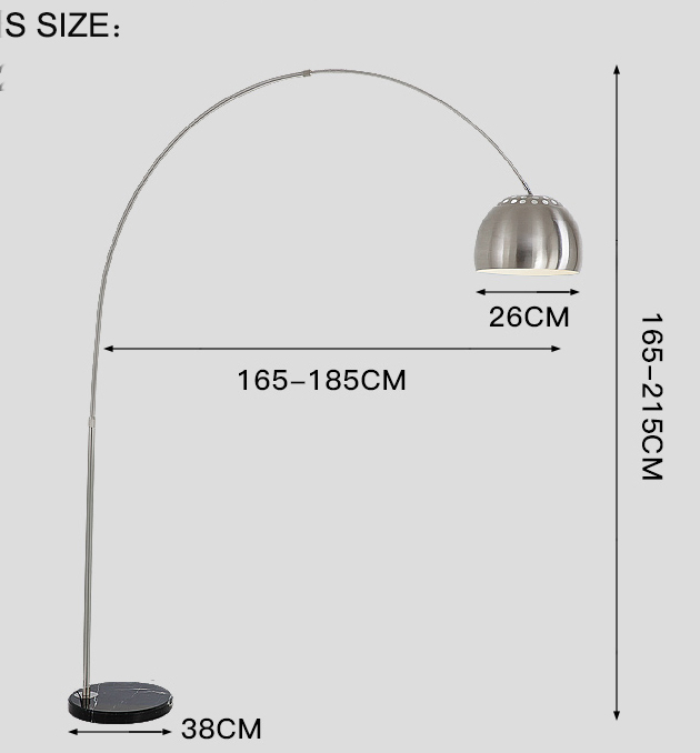 Fa359 Contemporary Arc Fishing Floor Standing Lighting with Round Marble Base Arc Lamp