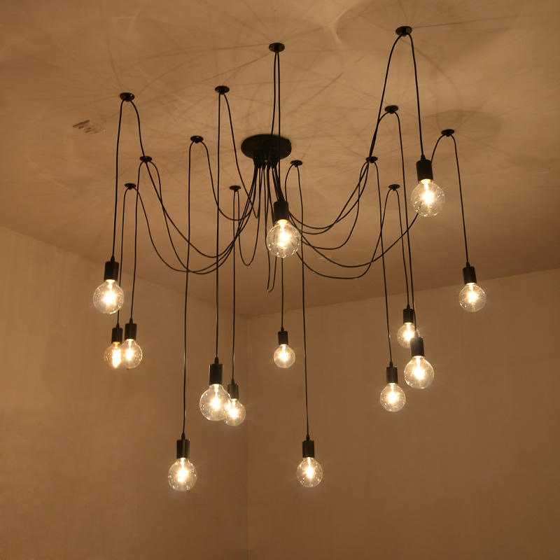 10-Head/12-Head/14-Head Vintage Edison Lamp Light Pendant Lighting Industrial Ceiling Spider Chandelier Pendant Lamp Base