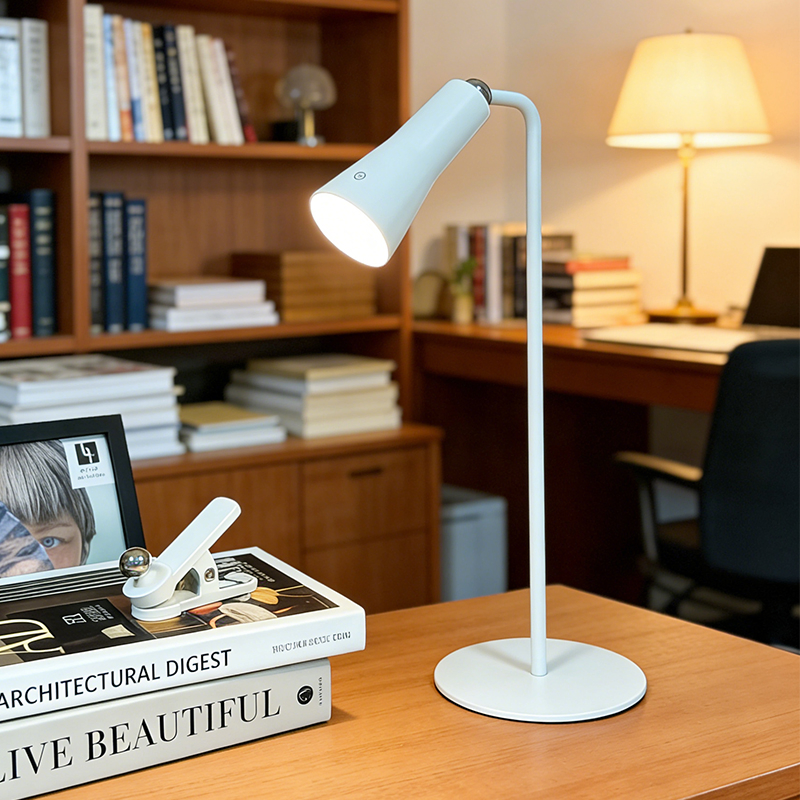 Multifunctional Magnetic LED Desk Lamp with Clip &amp; Base - 3-Step Dimmable USB Rechargeable Eye-Care Table Light
