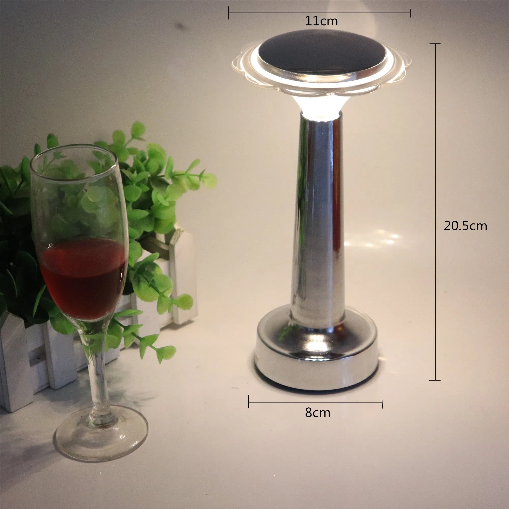 LED Light Source Wireless Cordless Desk Lighting Touch Sensor Control 3 Levels Brightness Adjustable Table Lamp Bar Battery Rechargeable USB for KTV Dinner