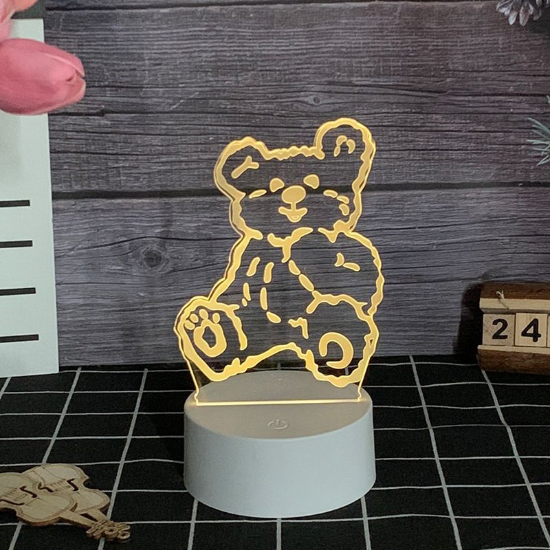 Vofull Hot Selling 3D Illusion Night Lamp Oval Acrylic Night Light Dimmable Bedroom Night Light for Kids