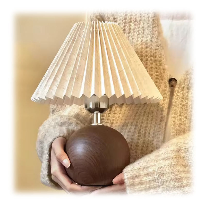 Vintage Solid Wood Floral Table Lamp High-End MID-Century Modern Design High-Value Night Light for Bedroom Living Room Bedside