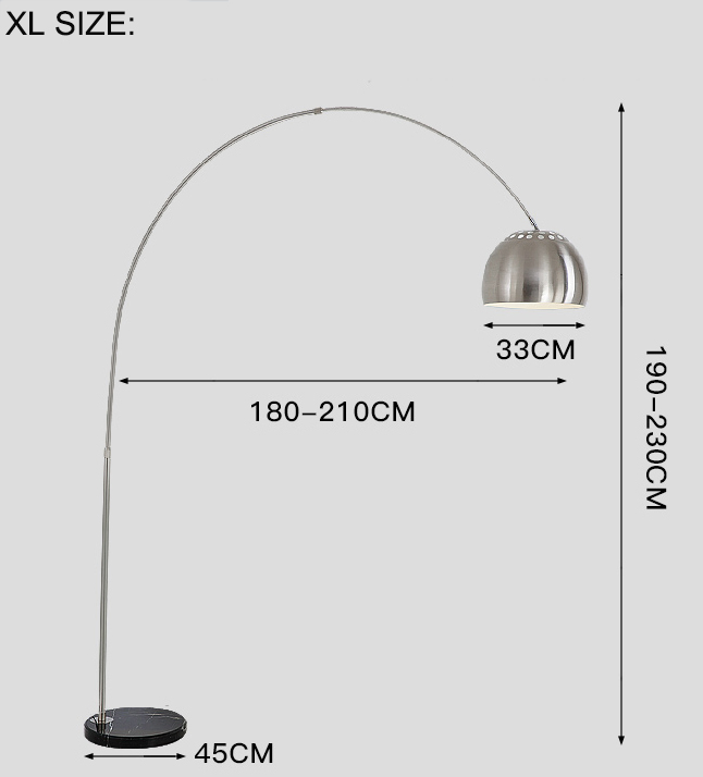 Fa359 Contemporary Arc Fishing Floor Standing Lighting with Round Marble Base Arc Lamp