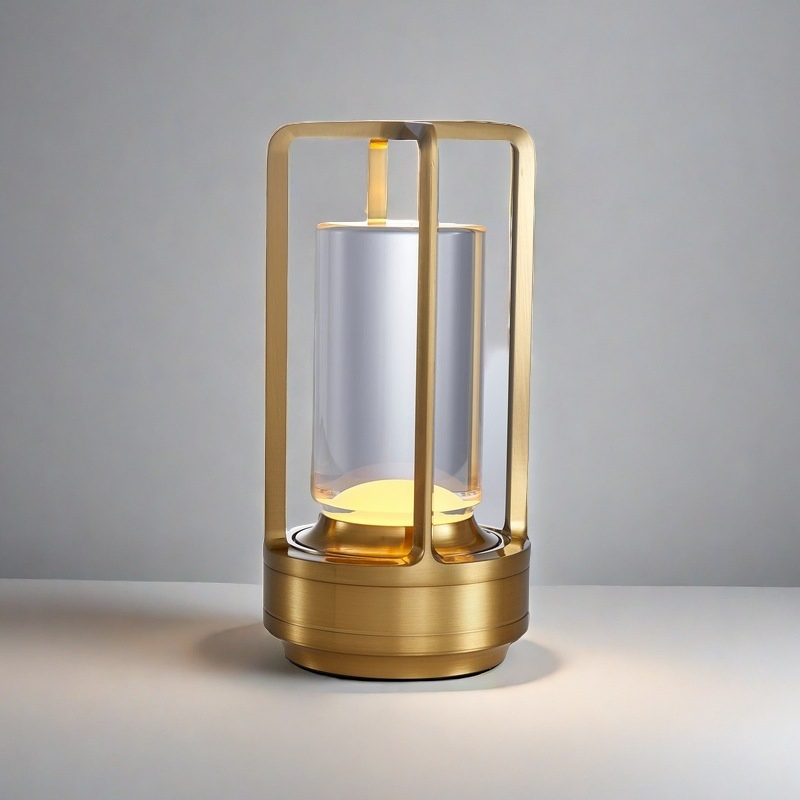 Dropshipping Touch Portable Luxury Outdoor Restaurant Crystal Lantern Rechargeable Cross Table LED Lamp Mood Lights Table Lamp