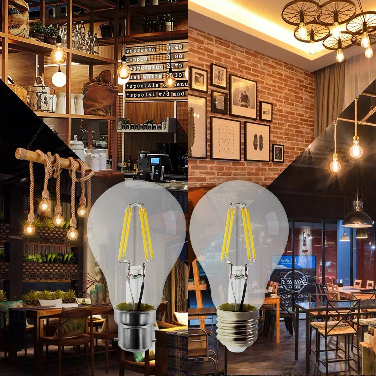 China Factory LED Vintage Retro Bulb A60 LED Filament Bulb Lamp Light for Indoor Decoration